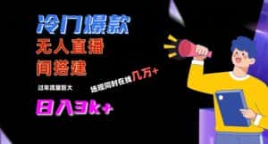 冷门爆款直播间手把手搭建,流量巨大,日入3k+-优优云创