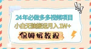 人人都能操作的蓝海多多视频带货项目，小白无脑搬运月入10000+-优优云创网