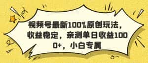 视频号最新100%原创玩法，收益稳定，亲测单日收益1000+，小白专属-优优云创网