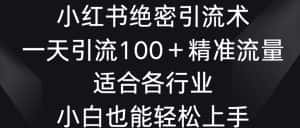 小红书绝密引流术，一天引流100+精准流量，适合各个行业，小白也能轻松上手-优优云创网
