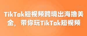 TikTok短视频跨境出海撸美金，带你玩TikTok短视频-优优云创网