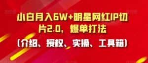 小白月入6W+明星网红IP切片2.0，爆单打法（介绍、授权、实操、工具箱）-优优云创网