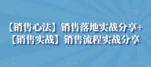 【销售心法】销售落地实战分享+【销售实战】销售流程实战分享-优优云创网