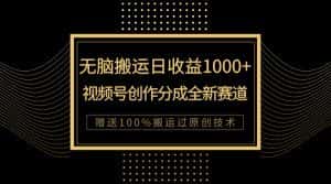 （7736期）单日收益1000+，新类目新赛道，视频号创作分成无脑搬运100%上热门-优优云创网
