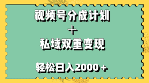 （7842期）视频号分成计划＋私域双重变现，轻松日入1000＋，无任何门槛，小白轻松上手-优优云创