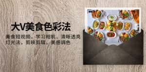 (7862期)大V-美食色彩法,美食短视频 学习相机 清晰透亮灯光法 剪映剪辑 美感调色-优优云创网