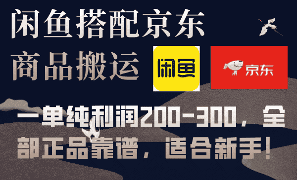 （7892期）闲鱼搭配京东备份库搬运，一单纯利润200-300，全部正品靠谱，适合新手！-优优云创网