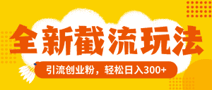 (8025期)全新截流玩法,精准引流创业粉,轻松日入300+-优优云创网