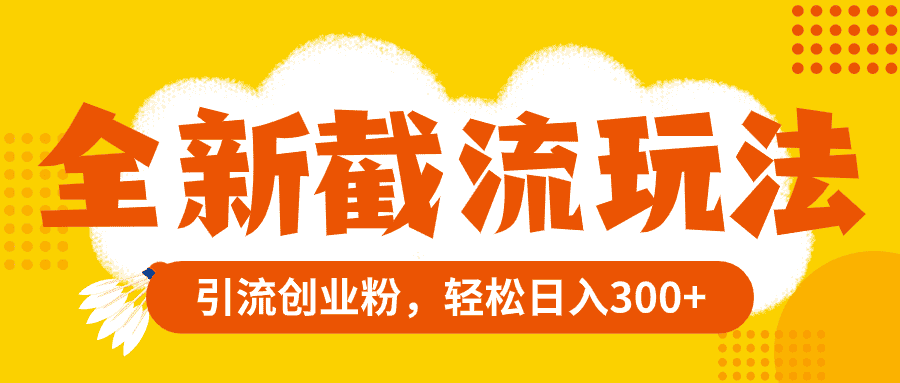 （8025期）全新截流玩法，精准引流创业粉，轻松日入300+-优优云创网