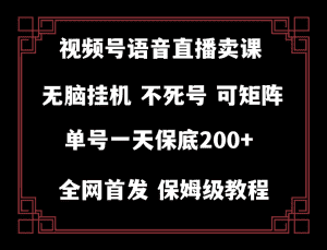 （8214期）视频号纯无人挂机直播 手机就能做，轻松一天200+-优优云创网