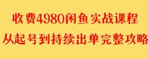 （8359期）外面收费4980闲鱼无货源实战教程 单号4000+-优优云创网