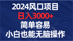 （8432期）2024风口项目，日入3000+，简单容易，小白也能无脑操作-优优云创