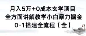 （8596期）月入5万+0成本玄学项目，全方面讲解教学，0-1搭建全流程（全）小白暴力掘金-优优云创网