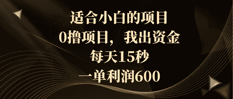 （8571期）适合小白的项目，0撸项目，我出资金，每天15秒，一单利润600-优优云创网