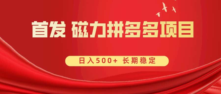 （8611期）首发 磁力拼多多自撸  日入500+-优优云创网
