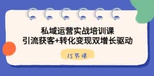 （8698期）私域运营实战培训课，引流获客+转化变现双增长驱动（15节课）-优优云创