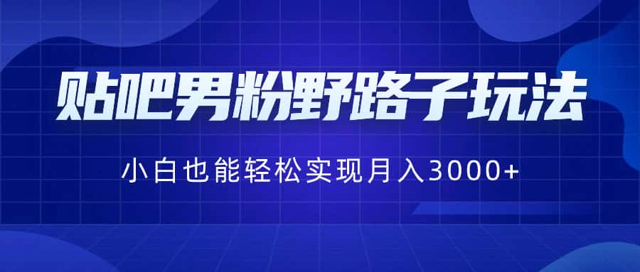 （8708期）贴吧男粉野路子玩法，小白也能轻松实现月入3000+-优优云创网
