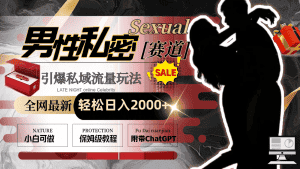 （8713期）全网最新男性私密赛道玩法，引爆私域流量，轻松日入2000+-优优云创网