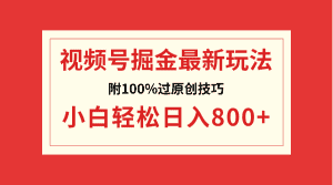 （8826期）视频号掘金，小白轻松日入800+（附100%过原创技巧）-优优云创网