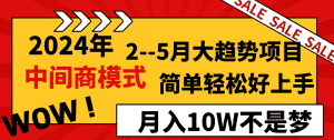 (8978期)2024年2–5月大趋势项目,利用中间商模式,简单轻松好上手,轻松月入10W…-优优云创网