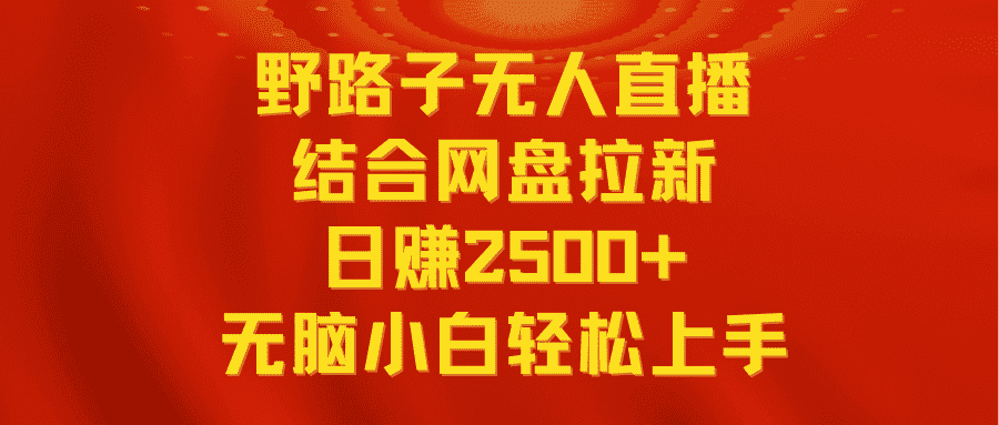 （9025期）无人直播野路子结合网盘拉新，日赚2500+多平台变现，小白无脑轻松上手操作-优优云创网