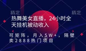 （9044期）热舞美女直播，24小时全天挂机被动收入，可矩阵 月入5W+隔壁卖2888热门项目-优优云创网