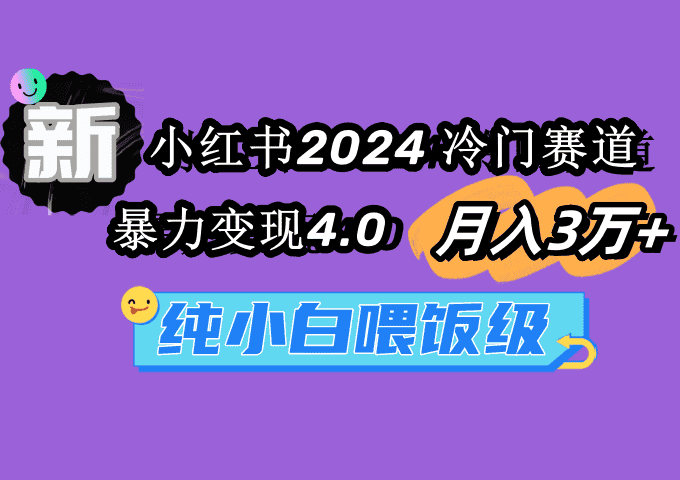 （9134期）小红书2024冷门赛道 月入3万+ 暴力变现4.0 纯小白喂饭级-优优云创网