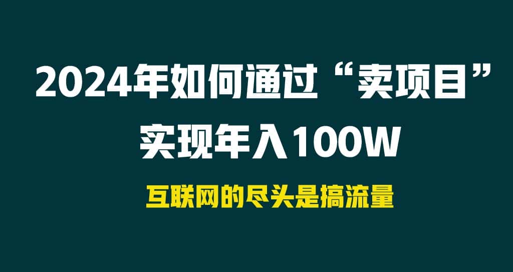 （9147期） 2024年如何通过“卖项目”实现年入100W-优优云创网