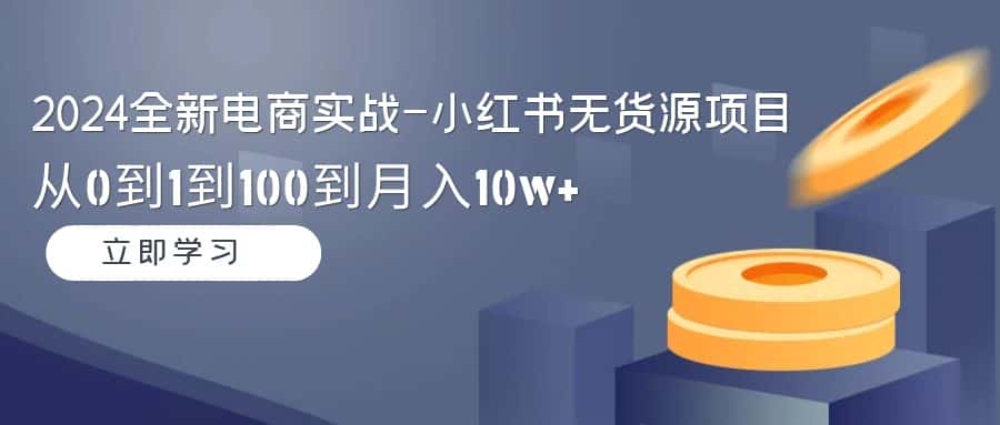 （9169期）2024全新电商实战-小红书无货源项目：从0到1到100到月入10w+-优优云创网