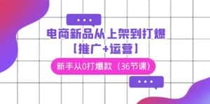 （9286期）电商 新品从上架到打爆【推广+运营】，新手从0打爆款（36节课）-优优云创网