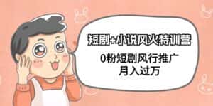 （9374期）短剧+小说风火特训营，0粉短剧风行推广，月入过万（102节课）-优优云创网