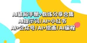 （9351期）AI破局手册+教练分享合集：AI提示词/AI+小红书 /AI+公众号/AI+绘画/AI编程-优优云创网