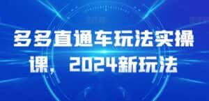 多多直通车玩法实操课，2024新玩法-优优云创网