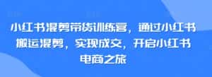 小红书混剪带货训练营，通过小红书搬运混剪，实现成交，开启小红书电商之旅-优优云创网