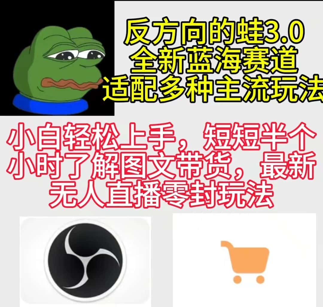 （9485期）反方向的蛙3.0，图文最新玩法，变现多元化，新蓝海项目，小白轻松上手-优优云创网