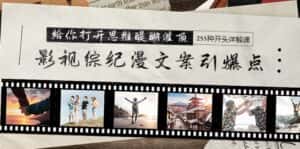 （9501期）影视综纪漫文案引爆点，给你打开思维醍醐灌顶+255种开头详解课（26节）-优优云创网