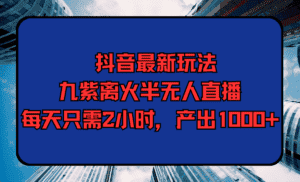 （9619期）抖音最新玩法，九紫离火半无人直播，每天只需2小时，产出1000+-优优云创网