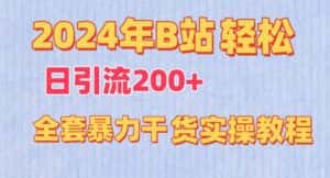 2024年B站轻松日引流200+的全套暴力干货实操教程-优优云创网