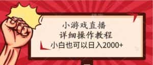（9640期）小游戏直播详细操作教程，小白也可以日入2000+-优优云创