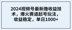 （9651期） 2024视频号最新撸收益技术，爆火赛道起号玩法，收益稳定，单日1000+-优优云创网