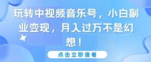 玩转中视频音乐号，小白副业变现，月入过万不是幻想-优优云创网