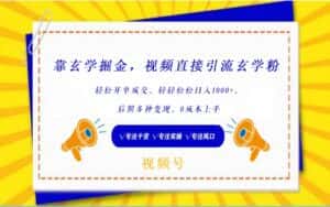 视频号靠玄学掘金,引流玄学粉,轻松开单成交,日入1000+ 小白0成本上手-优优云创网