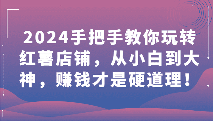 2024手把手教你玩转红薯店铺，从小白到大神，赚钱才是硬道理！-优优云创网