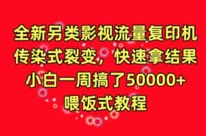全新另类影视流量复印机，传染式裂变，快速拿结果，小白一周搞了50000+，喂饭式教程-优优云创网