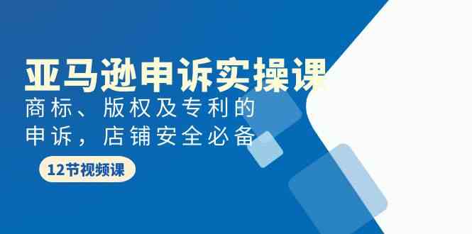 亚马逊申诉实战课，商标、版权及专利的申诉，店铺安全必备-优优云创网