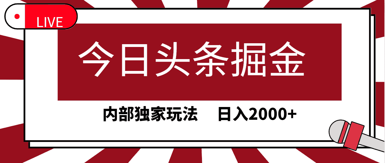 (9832期)今日头条掘金,30秒一篇文章,内部独家玩法,日入2000+-优优云创网