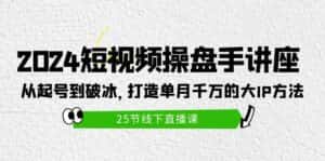 （9970期）2024短视频操盘手讲座：从起号到破冰，打造单月千万的大IP方法（25节）-优优云创网