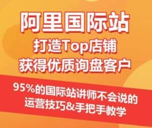【阿里国际站】打造Top店铺&获得优质询盘客户，​95%的国际站讲师不会说的运营技巧-副业吧