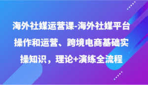 海外社媒运营课-海外社媒平台操作和运营、跨境电商基础实操知识,理论+演练全流程-优优云创网