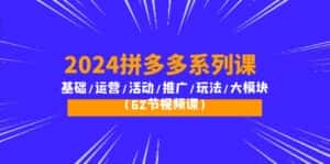 （10019期）2024拼多多系列课：基础/运营/活动/推广/玩法/大模块（62节视频课）-优优云创网